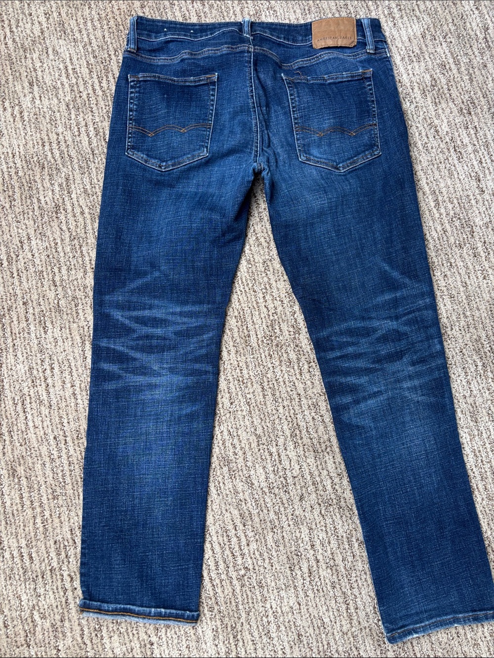 American Eagle Men’s Dark Blue Stretch Jeans 34x30 - Picture 3 of 5